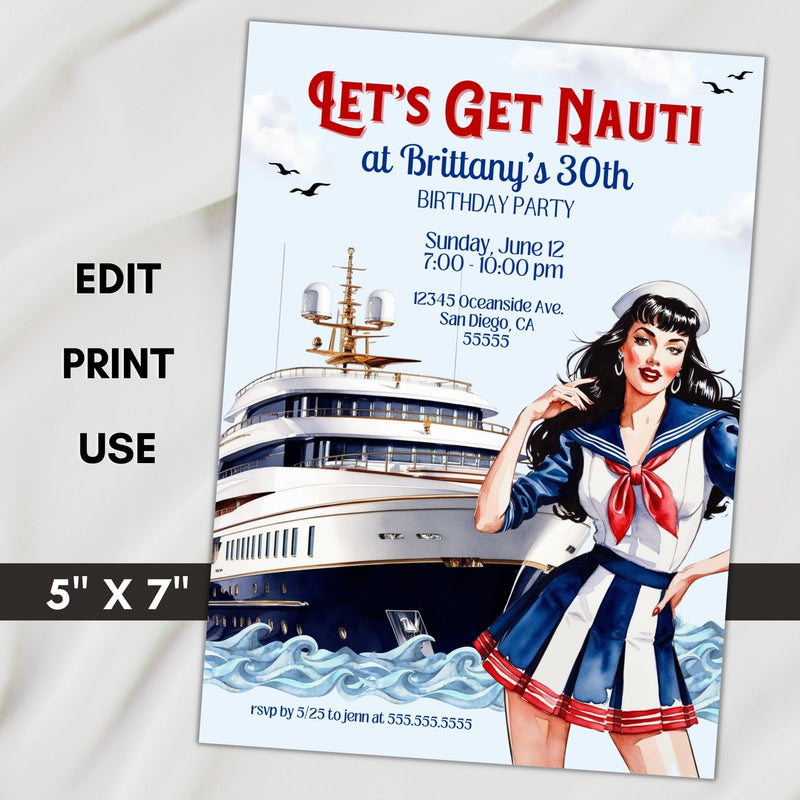 vintage yacht party invitations for cruise party boats