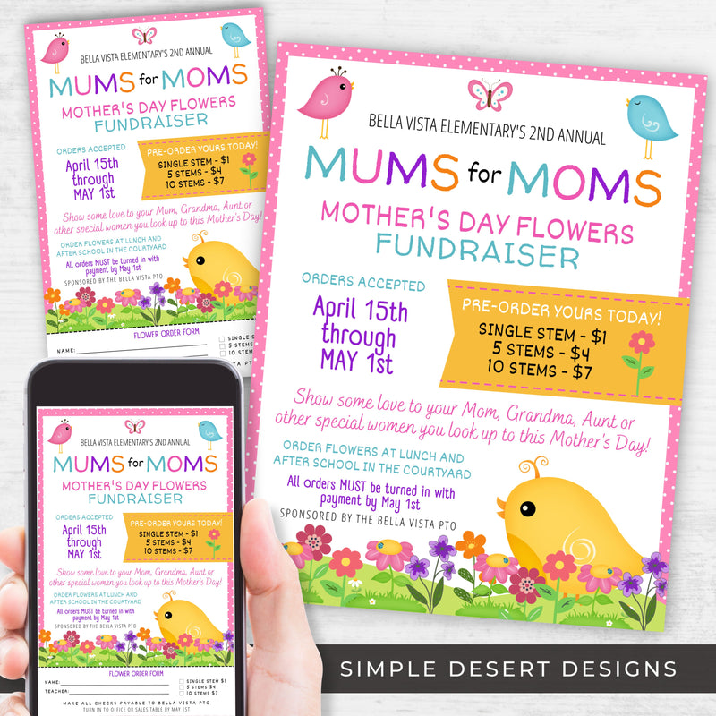 cute mothers day fundraiser idea for mums for moms flower fundraising event