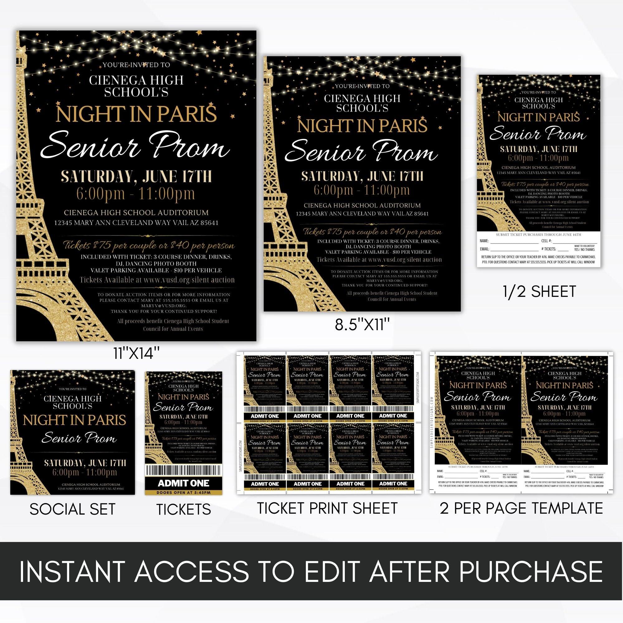 Night in Paris Dance Flyer Bundle Black – Simple Desert Designs