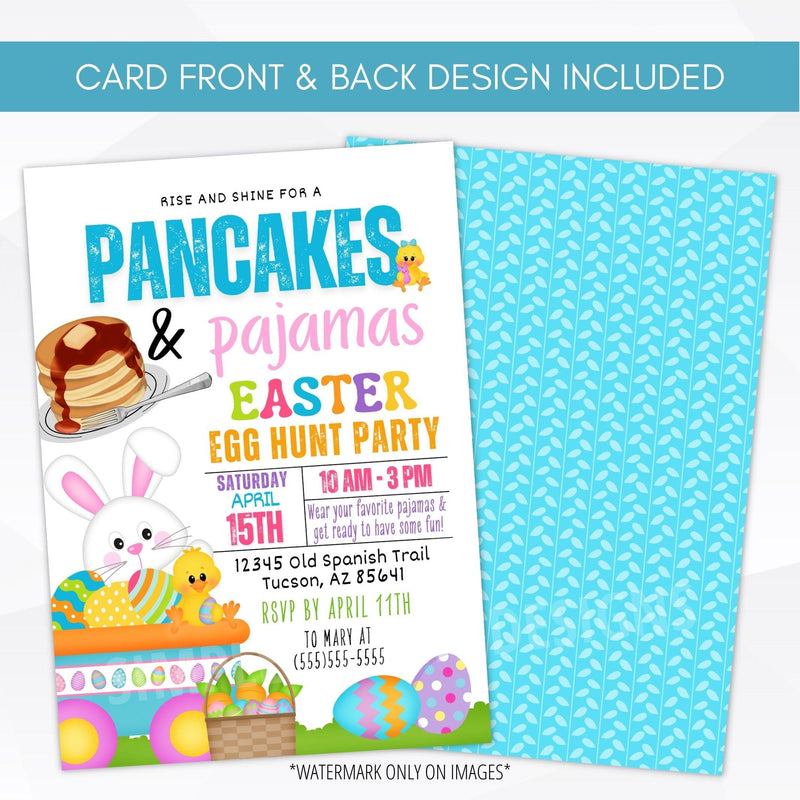 Easter egg hunt party kids invite