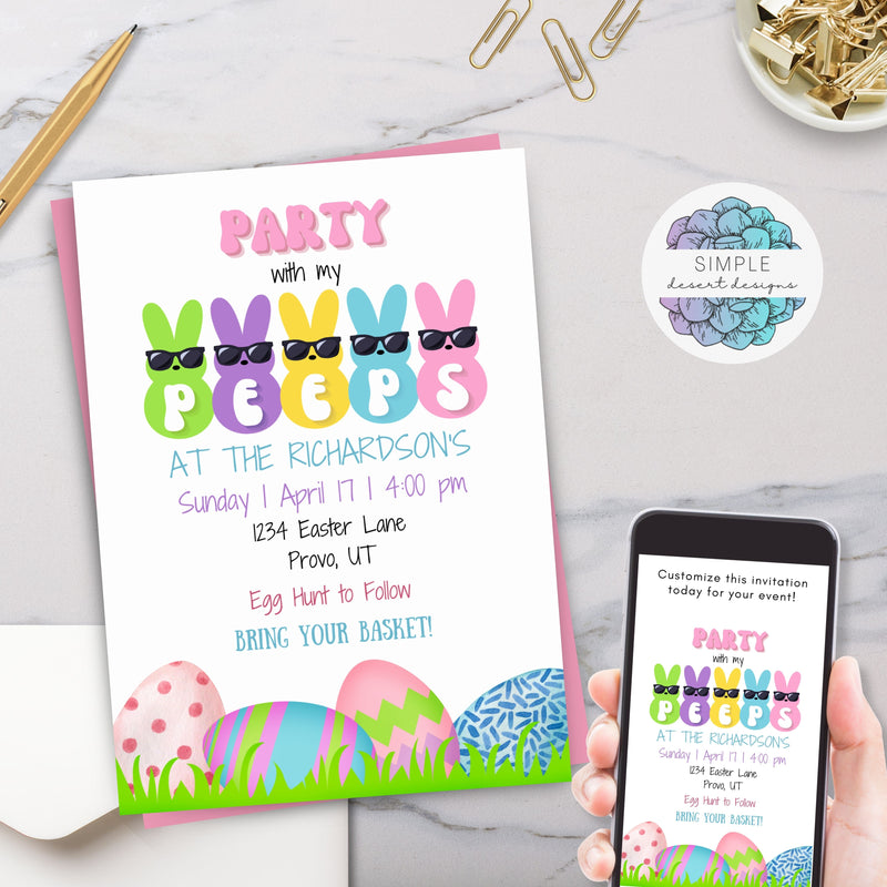 easter peeps party invitations