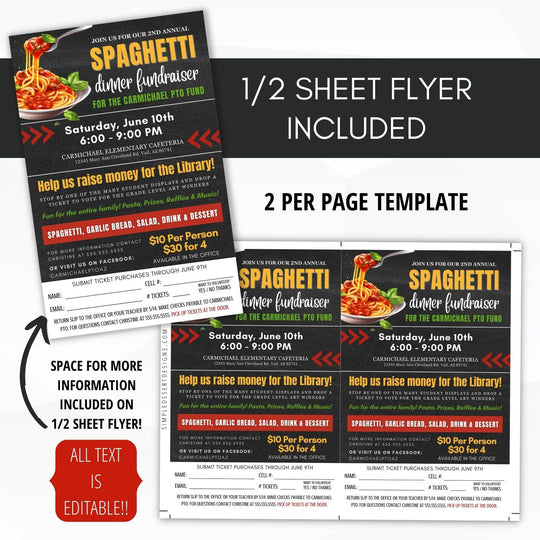 Pasta Dinner Fundraiser Bundle – Simple Desert Designs