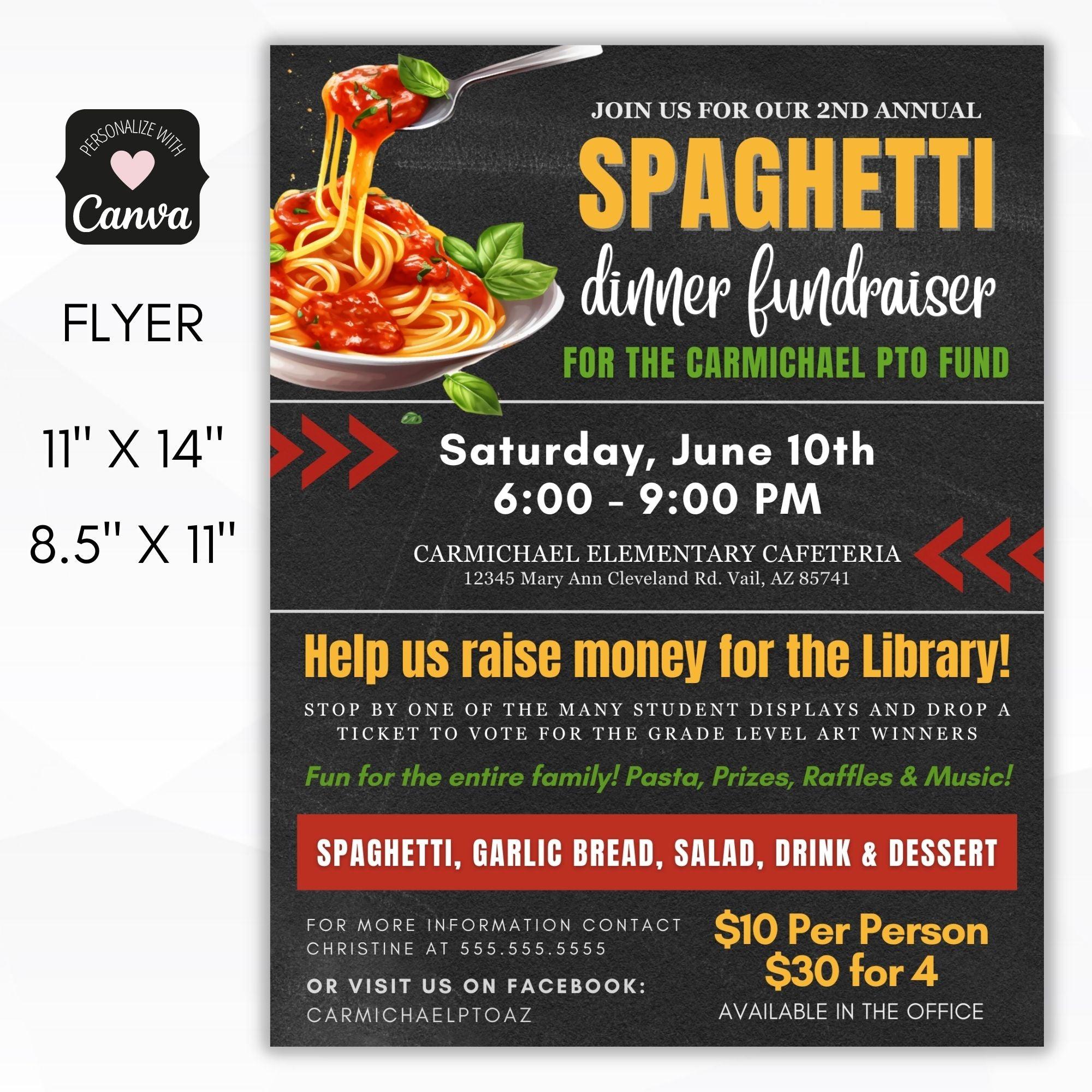 Pasta Dinner Fundraiser Flyer Set – Simple Desert Designs