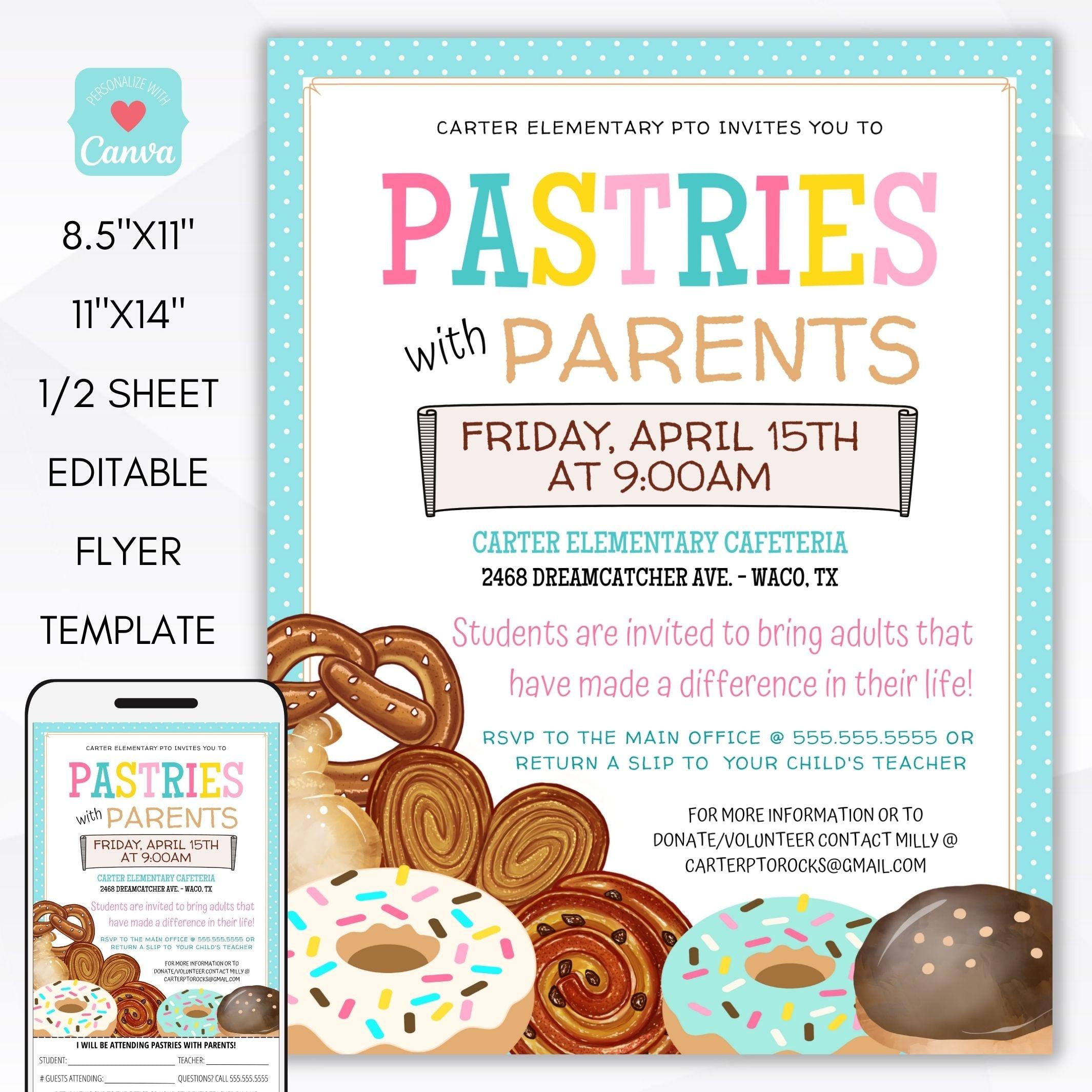 Pastries with Parents Invitation Flyer – Simple Desert Designs