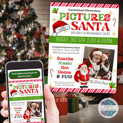 unique pictures with santa event flyers