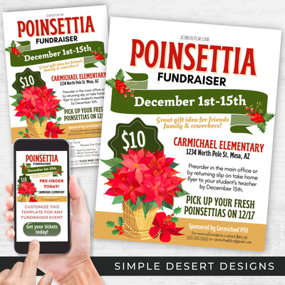 all in one poinsettia fundraiser bundle for plant sales at christmas for school church community tree farm florist sales