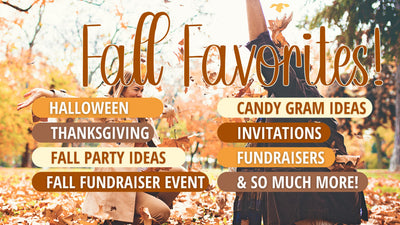 digital and printable fall invitations fundraiser flyers candy gram fundraiser ideas and so much more for halloween thanksgiving and autumn dinner party