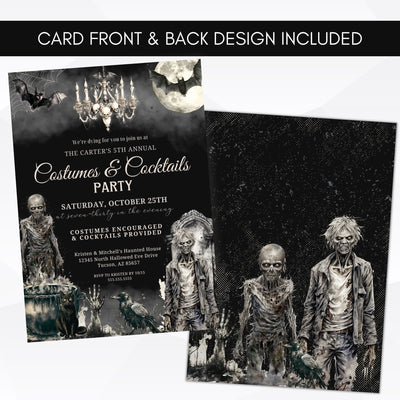 zombie theme party invitations