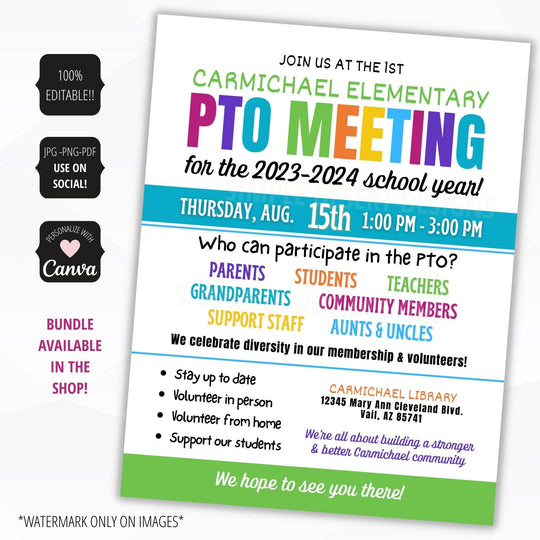 PTA Meeting Flyer – Simple Desert Designs