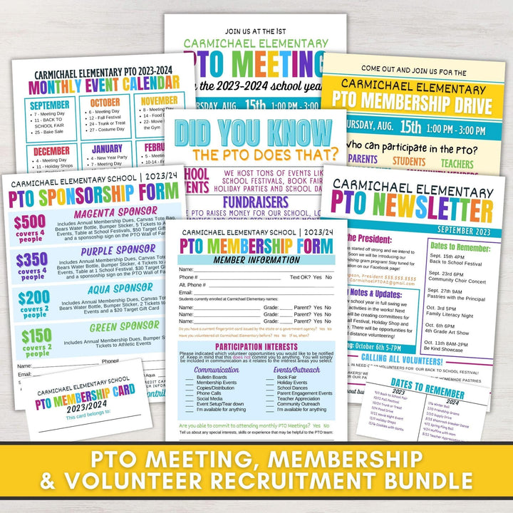 Pta Membership Toolkit Pta Forms Bundle Simple Desert Designs