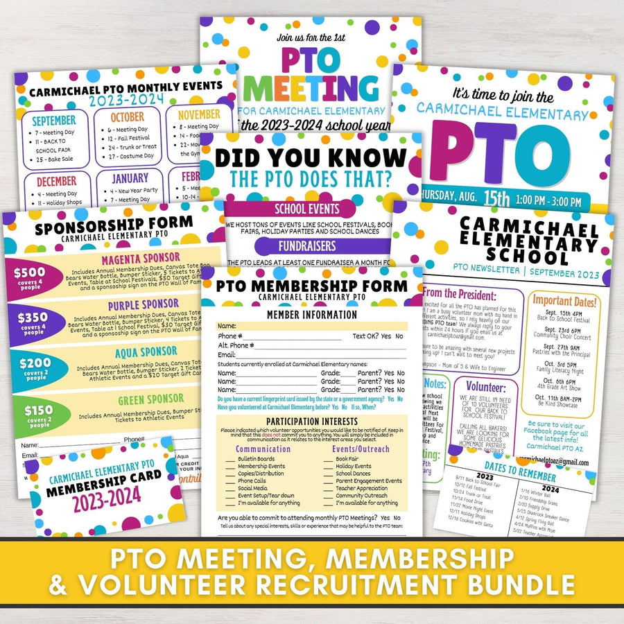 PTO Membership Toolkit PTA Forms Bundle – Simple Desert Designs