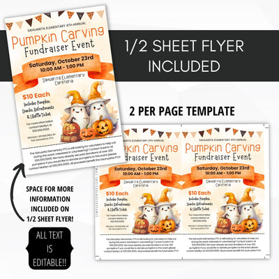 half sheet pumpkin event invitation flyers