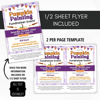 2 per page flyer template with space for additional information on tear off bottom