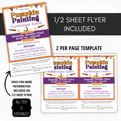 small pumpkin event flyers with tear off cut off bottom and volunteer information