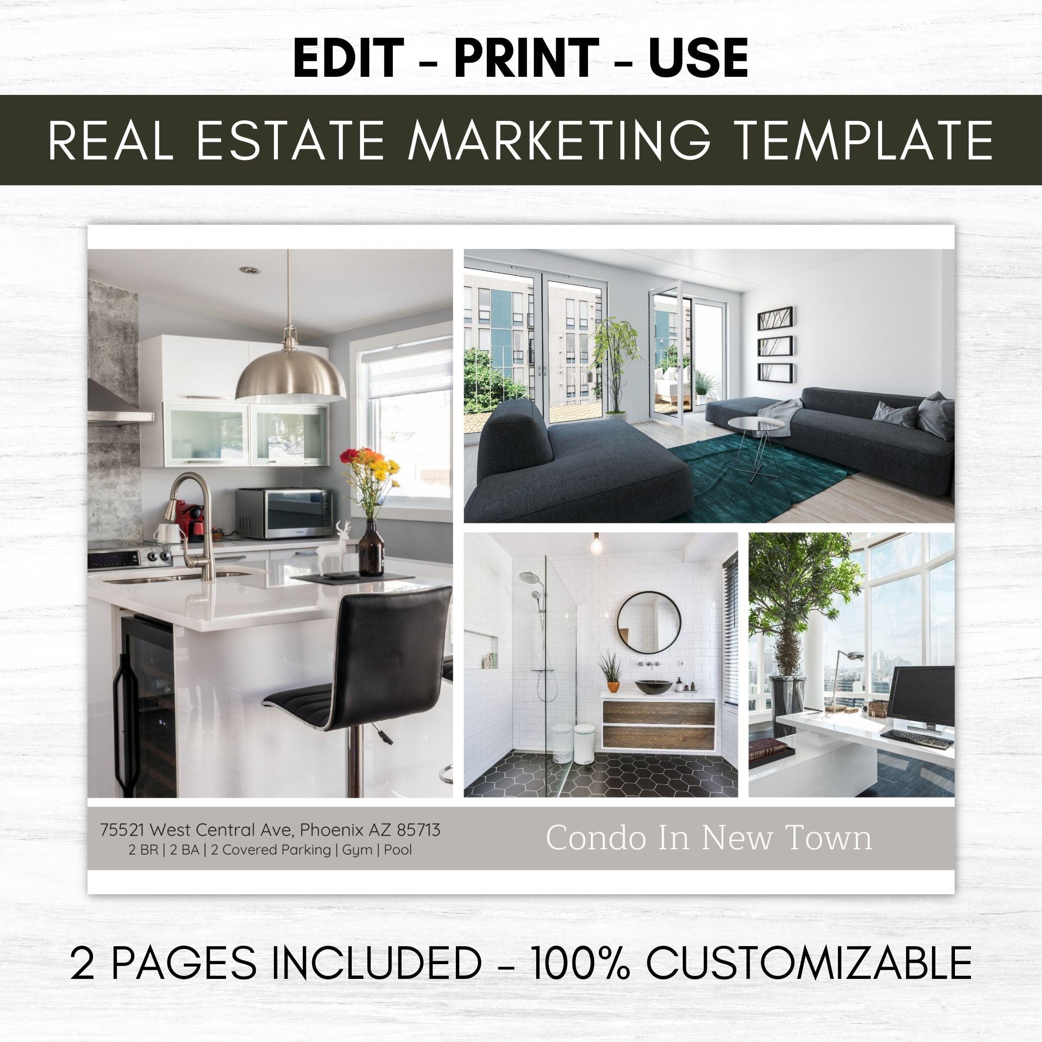 Real Estate Marketing Template 2 Pg – Simple Desert Designs