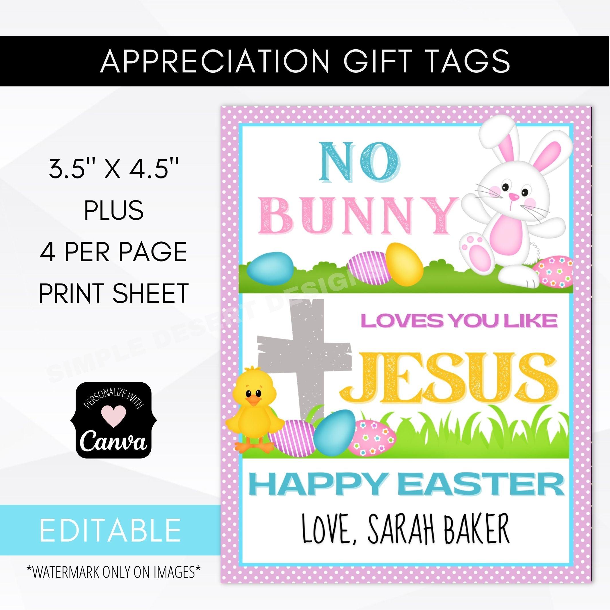 Religious Easter Tags Cute – Simple Desert Designs