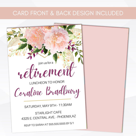 Retirement Luncheon Party Invitation – Simple Desert Designs