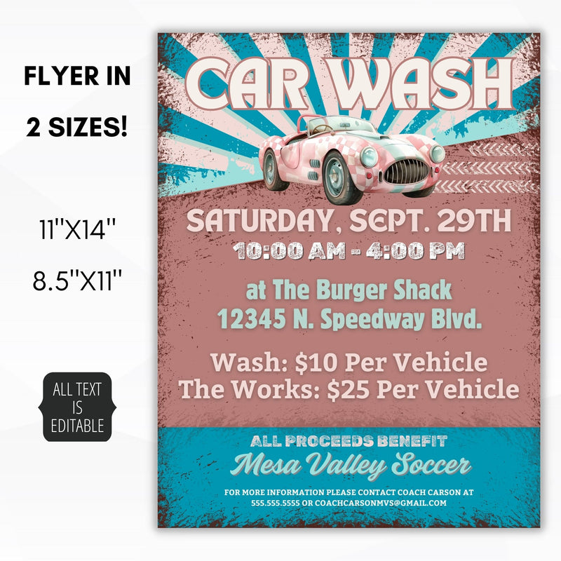 persoanlized prink car wash flyers