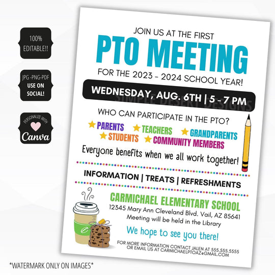 School PTO PTA Membership Forms Toolkit – Simple Desert Designs