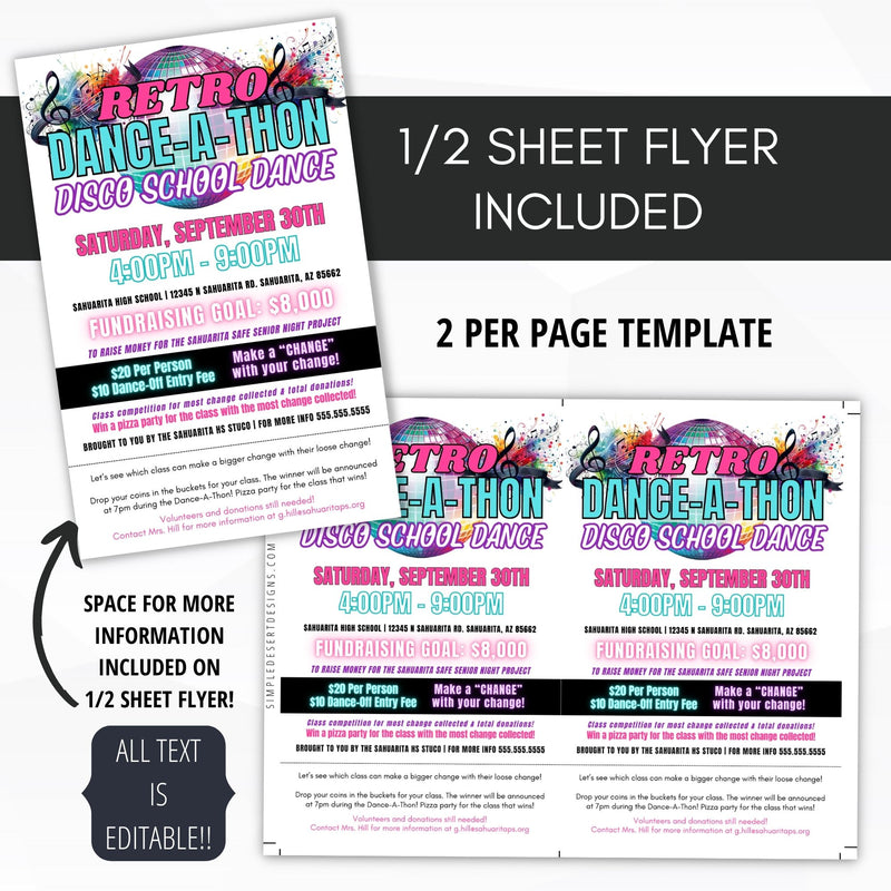 half sheet send home flyers with space for more information included on the bottom