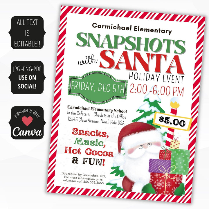 Snapshots With Santa Fundraiser Flyer Set – Simple Desert Designs