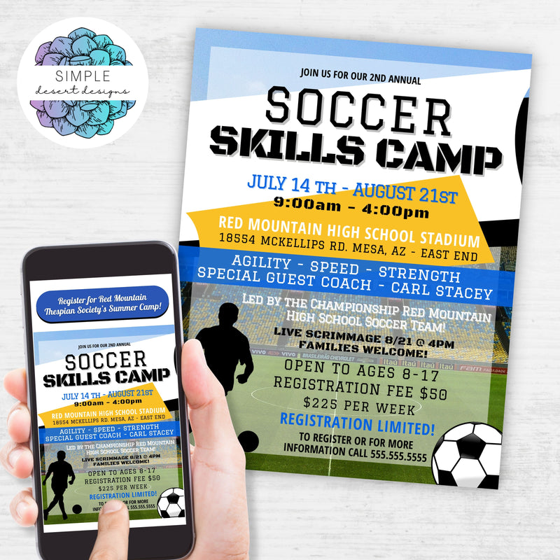 Soccer Skills Camp Flyers Set