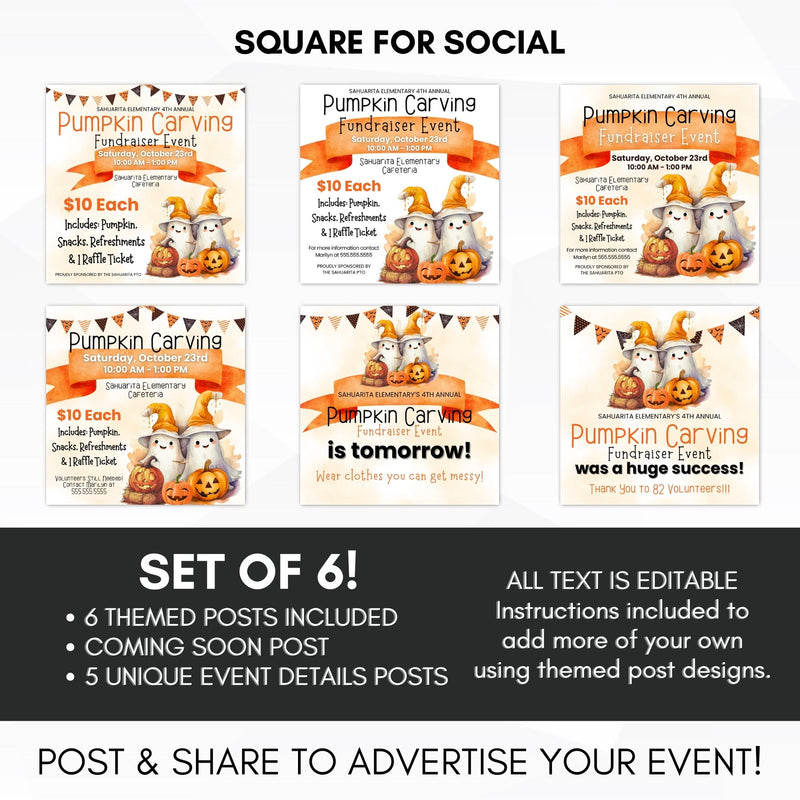 halloween event social media post templates