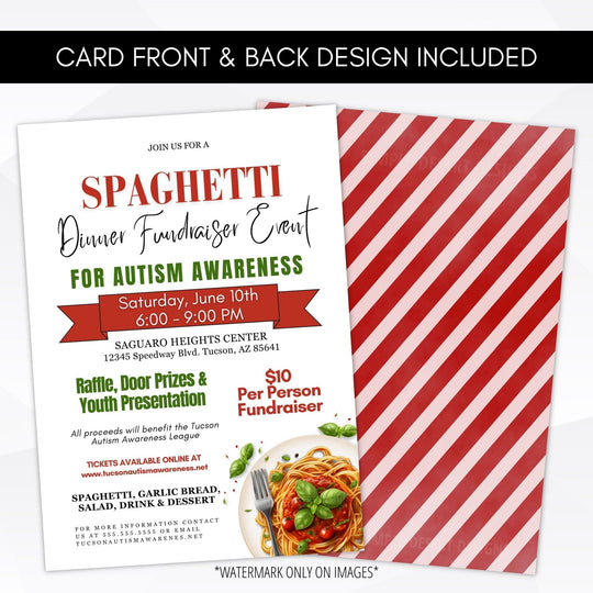 Spaghetti Dinner Charity Event Invitation – Simple Desert Designs