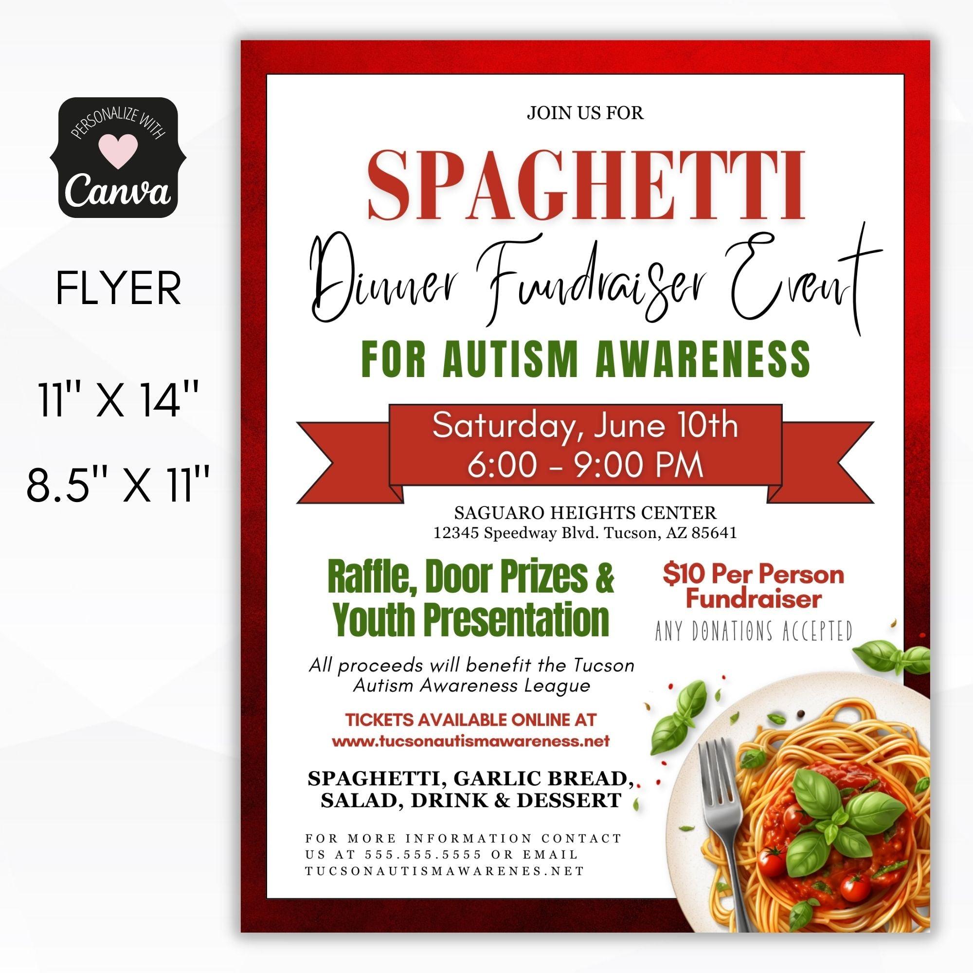 Spaghetti Dinner Fundraiser Flyer Set – Simple Desert Designs