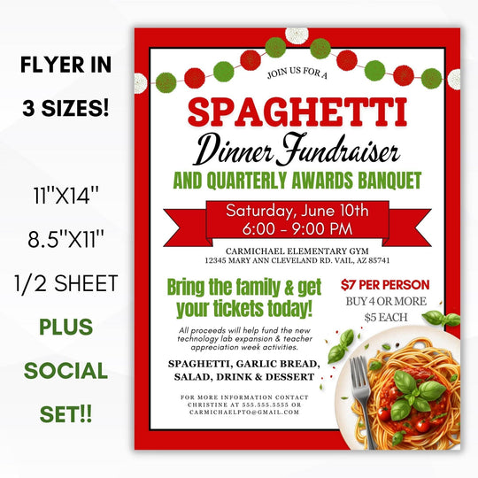 Spaghetti Flyer Ticket Template Bundle – Simple Desert Designs