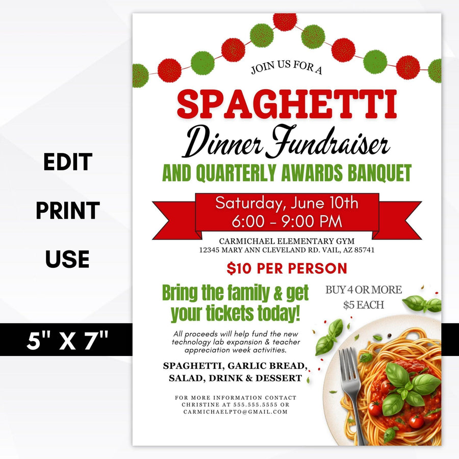 Spaghetti Invitation Template – Simple Desert Designs