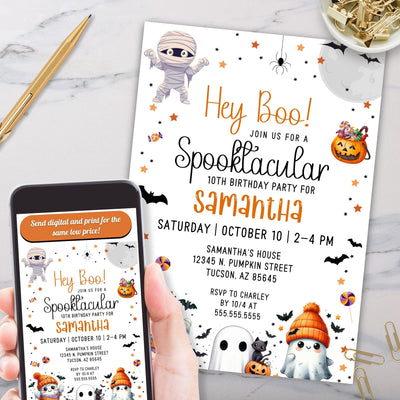 cute spooktacular halloween birthday party invitations punny and funny