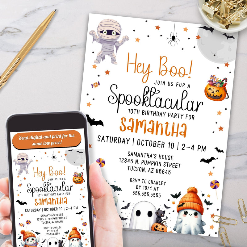 cute spooktacular halloween birthday party invitations punny and funny