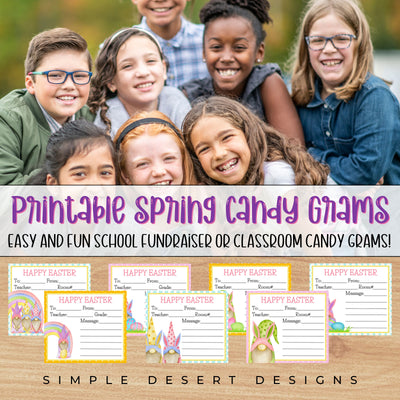 printable spring candy grams for kids fundraiser or classroom exchange non religious easter candy gram tags