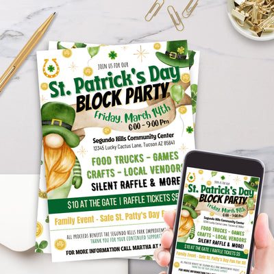 st patricks day block party invitations for any backyard hoa neighrhood party invites