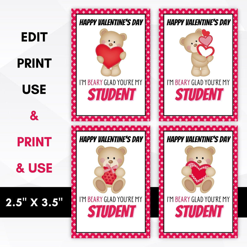 Valentine's Day Gift Tag, Student Gift Card