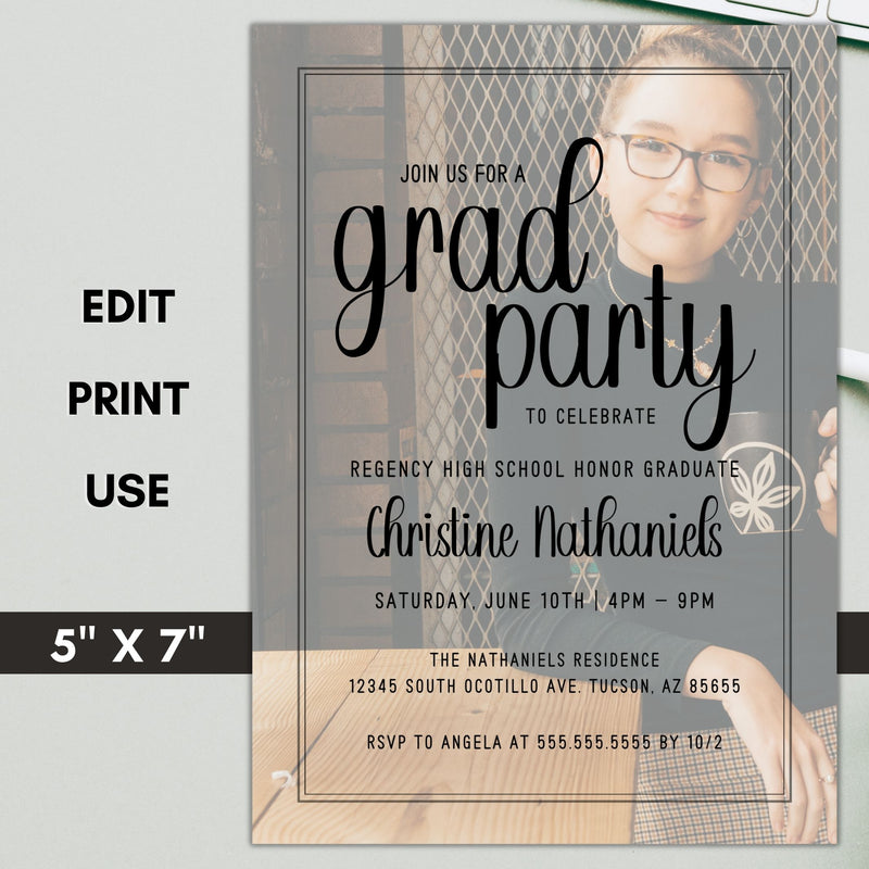 hip trendy graduation party invitations for high school graduates