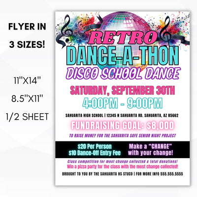 retro danceathon flyer poster templates