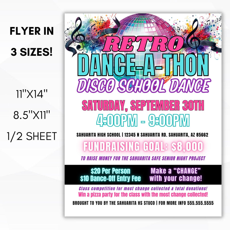 retro danceathon flyer poster templates